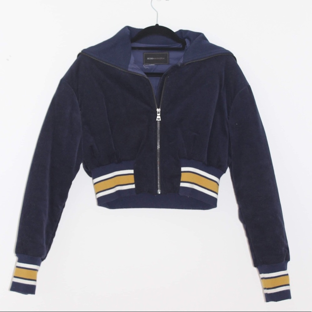 bcbgmaxazria blue corduroy bomber